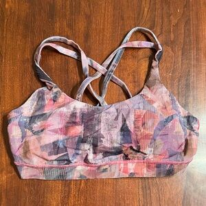 Lululemon Athletica Pink and Purple Strappy Sports Bra